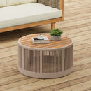 Alora Modern Rustic Coffee Table & Side Table With Woven Rope Design (SAK56739)