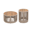 Alora Modern Rustic Coffee Table & Side Table With Woven Rope Design (SAK56739)