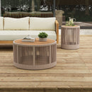 Alora Modern Rustic Coffee Table & Side Table With Woven Rope Design (SAK56739)