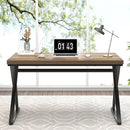 Modern Rustic Oak Computer Desk with Sturdy Metal Frame