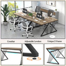 Modern Rustic Oak Computer Desk with Sturdy Metal Frame
