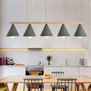 Modern sage green and wood island pendant – kitchen ceiling light