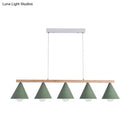 Modern sage green and wood island pendant – kitchen ceiling light