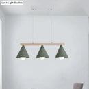 Modern sage green and wood island pendant – kitchen ceiling light