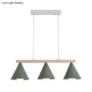 Modern sage green and wood island pendant – kitchen ceiling light