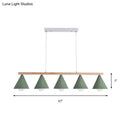 Modern sage green and wood island pendant – kitchen ceiling light