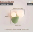 Modern sage green decorbites cactus resin glass wall lamp bedroom