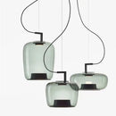 Modern sage green glass pendant lamp dining room set of 3