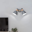 Modern sage green & gray double shade wall sconce living room light