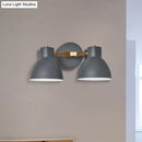 Modern sage green & gray double shade wall sconce living room light