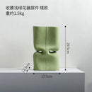 Modern sage green hollow ceramic vase set living room face decor
