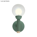 DecorBites™ Modern Macaron Style Torch Wall Sconce with Clear Glass Shade - 1 Light Mini Wall Light in Green/Grey/White
