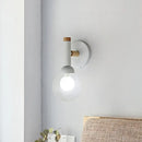 DecorBites™ Modern Macaron Style Torch Wall Sconce with Clear Glass Shade - 1 Light Mini Wall Light in Green/Grey/White