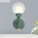 DecorBites™ Modern Macaron Style Torch Wall Sconce with Clear Glass Shade - 1 Light Mini Wall Light in Green/Grey/White