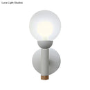 DecorBites™ Modern Macaron Style Torch Wall Sconce with Clear Glass Shade - 1 Light Mini Wall Light in Green/Grey/White