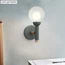 DecorBites™ Modern Macaron Style Torch Wall Sconce with Clear Glass Shade - 1 Light Mini Wall Light in Green/Grey/White