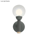 DecorBites™ Modern Macaron Style Torch Wall Sconce with Clear Glass Shade - 1 Light Mini Wall Light in Green/Grey/White