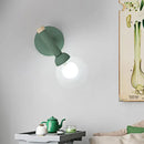 DecorBites™ Modern Macaron Style Torch Wall Sconce with Clear Glass Shade - 1 Light Mini Wall Light in Green/Grey/White