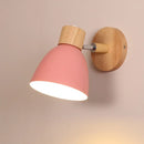 Modern sage green macaron wood wall light fixture bedroom corridor
