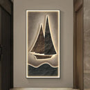 Modern sailboat stone led wall lamp living room decor