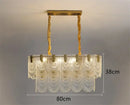 Modern scalloped art glass chandelier gold dining room light