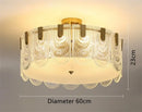 Modern scalloped art glass chandelier gold dining room light