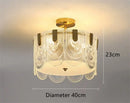 Modern scalloped art glass chandelier gold dining room light