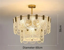 Modern scalloped art glass chandelier gold dining room light