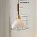 Modern scalloped floral ceramic led pendant light kitchen decor