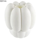 Modern scalloped white ceramic creative petal vase living room decor