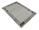 Modern Style 4.7x6.5 Brown and Silver Wool Hand Woven Area Rug
