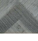 Modern 5x6.5 Gray and Silver Blended Wool Hand Woven Area Rug
