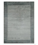 Modern 5x6.5 Gray and Silver Blended Wool Hand Woven Area Rug