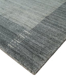 Modern 5x6.5 Gray and Silver Blended Wool Hand Woven Area Rug