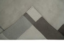 Modern Scandinavian 6x8 Silver and Gray Wool Hand Woven Area Rug