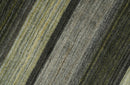 Modern Stripes 5x7 Antique Moss Green and Gray Wool Hand Woven Area Rug