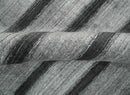 Modern Scandinavian Stripes Style 5x7 Silver and Gray Wool Hand Woven Area Rug