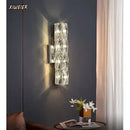 Modern segmented crystal wall lamp living room warm led light