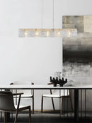 Modern silver and gold glass chandelier dining room pendant light