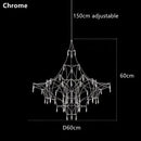 Modern silver and golden lustre crystal chandelier for living room