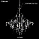 Modern silver and golden lustre crystal chandelier for living room