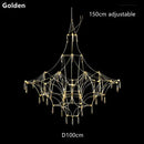 Modern silver and golden lustre crystal chandelier for living room