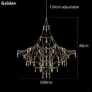 Modern silver and golden lustre crystal chandelier for living room