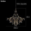 Modern silver and golden lustre crystal chandelier for living room