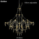 Modern silver and golden lustre crystal chandelier for living room