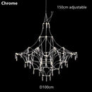 Modern silver and golden lustre crystal chandelier for living room