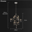 Modern silver and golden lustre crystal chandelier for living room