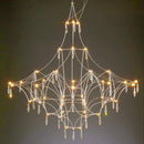 Modern silver and golden lustre crystal chandelier for living room
