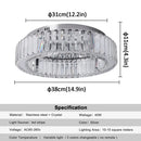 Modern silver big crystal led circle ceiling lamp for living room