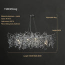 Modern silver & black crystal chrome chandelier living room light